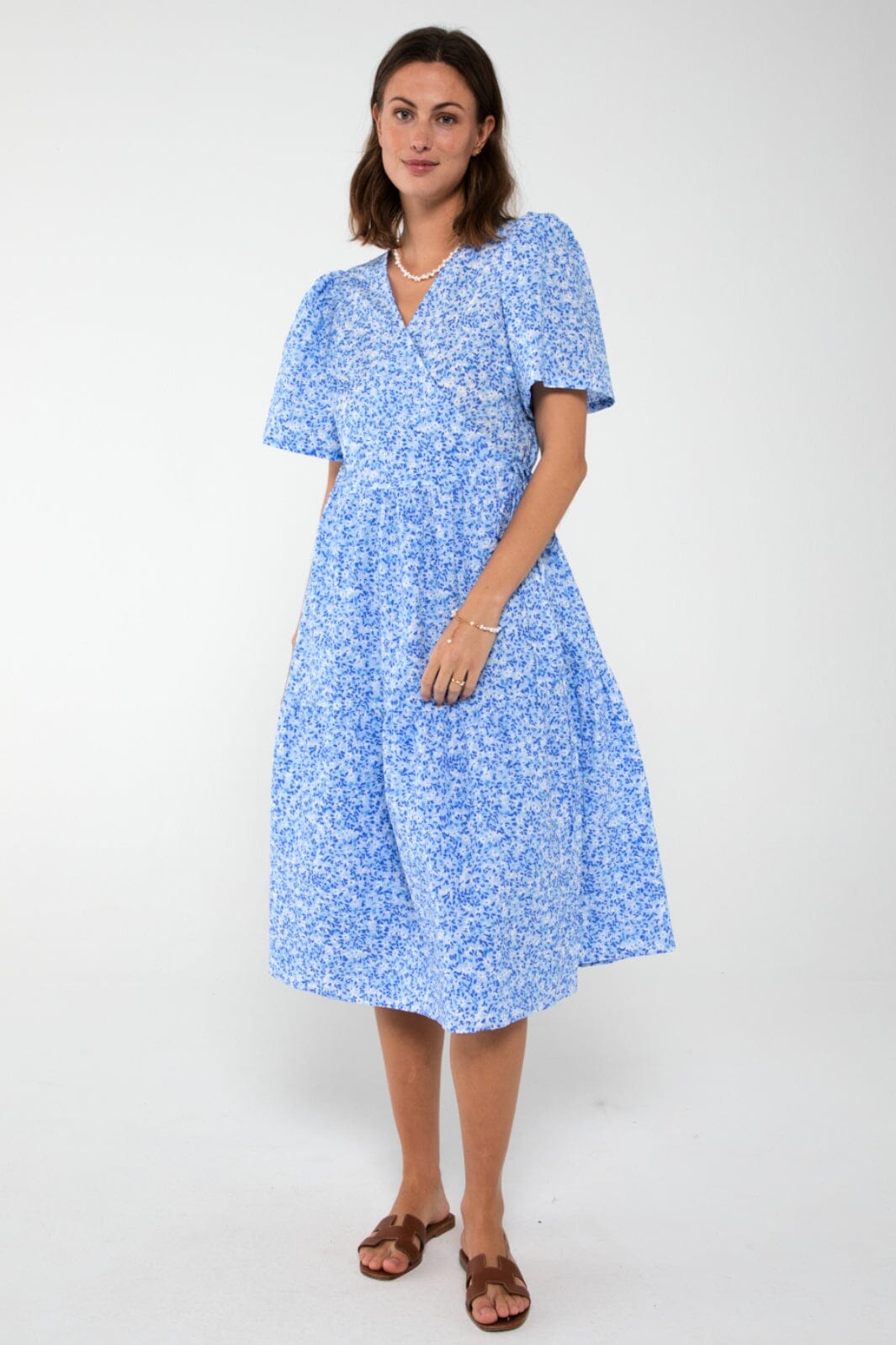 Forudbestilling - A-VIEW - Caisa Dress - 280 Blue Printet (Maj) Kjoler 