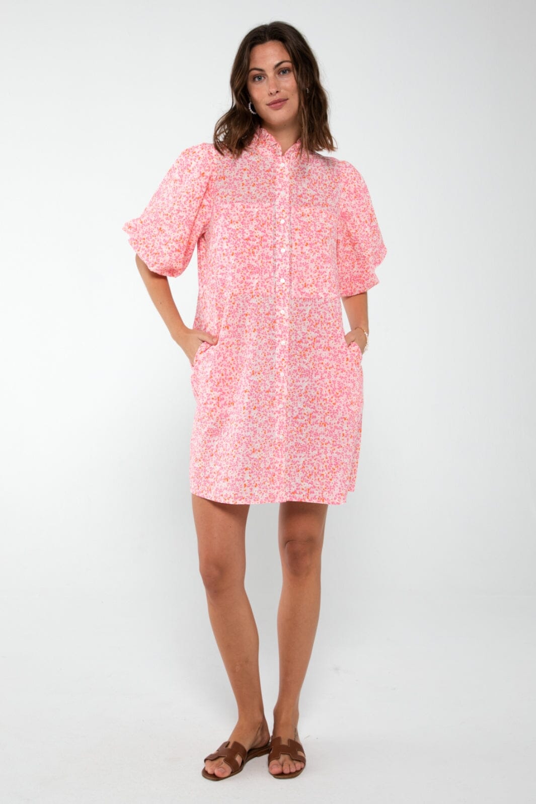 Forudbestilling - A-VIEW - Tiffany Dress - 351 Pink Printet (Maj) Kjoler 
