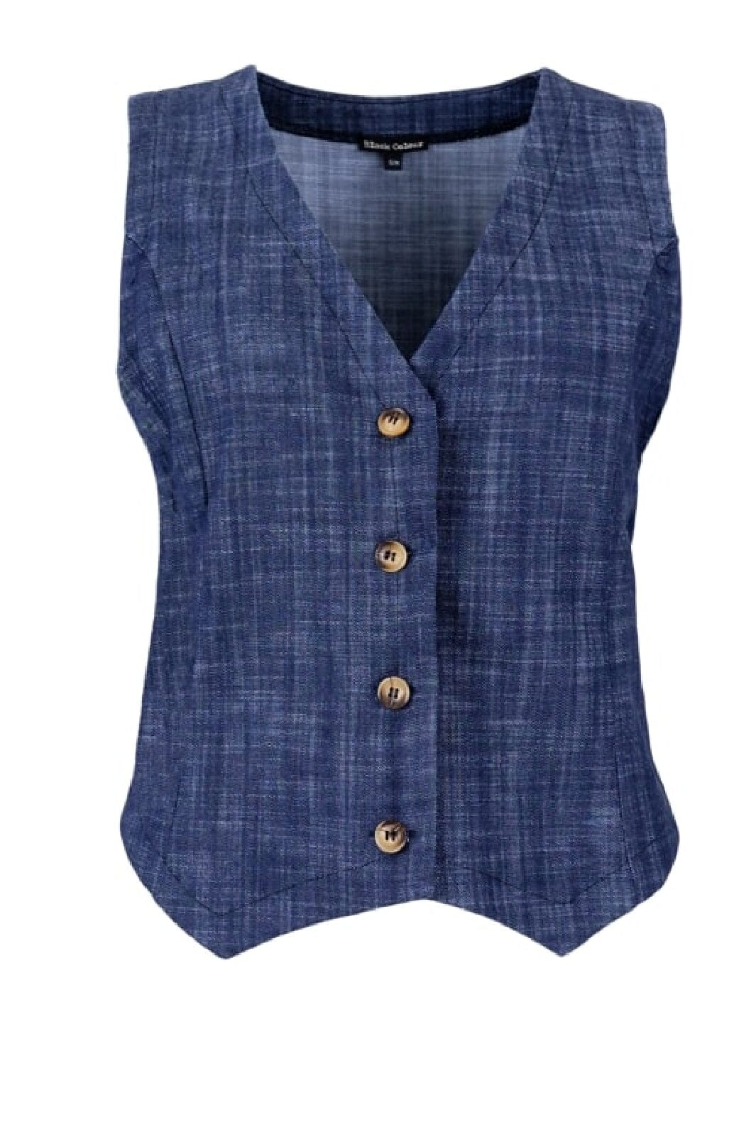 Forudbestilling - Black Colour - Bcbox Denim Vest - Navy Denim (Februar) Veste 