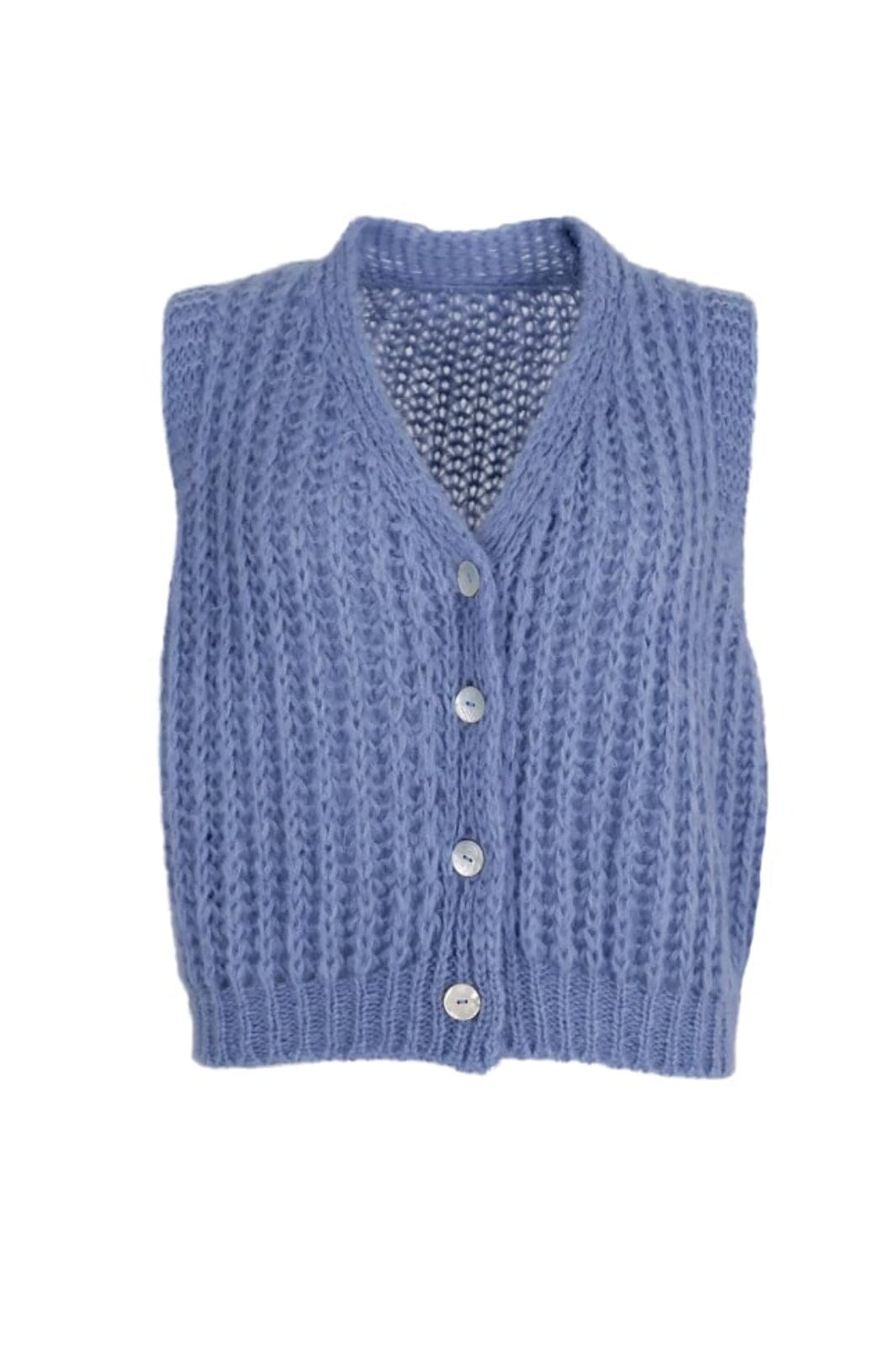 Forudbestilling - Black Colour - Bccasey Rib Vest - Soft Blue - (Marts) Veste 