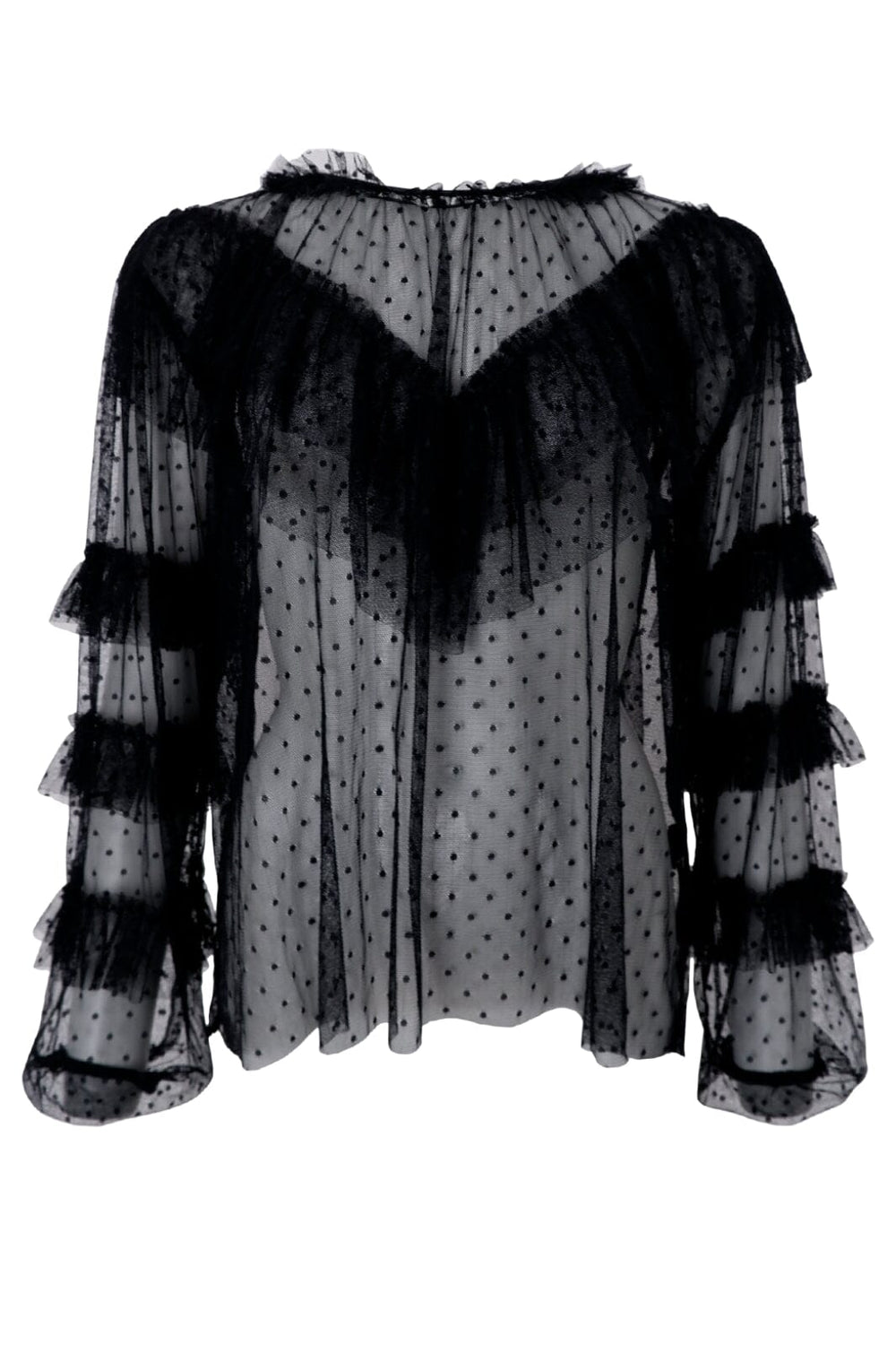 Forudbestilling - Black Colour - Bcdena Mesh Blouse - Black Bluser 