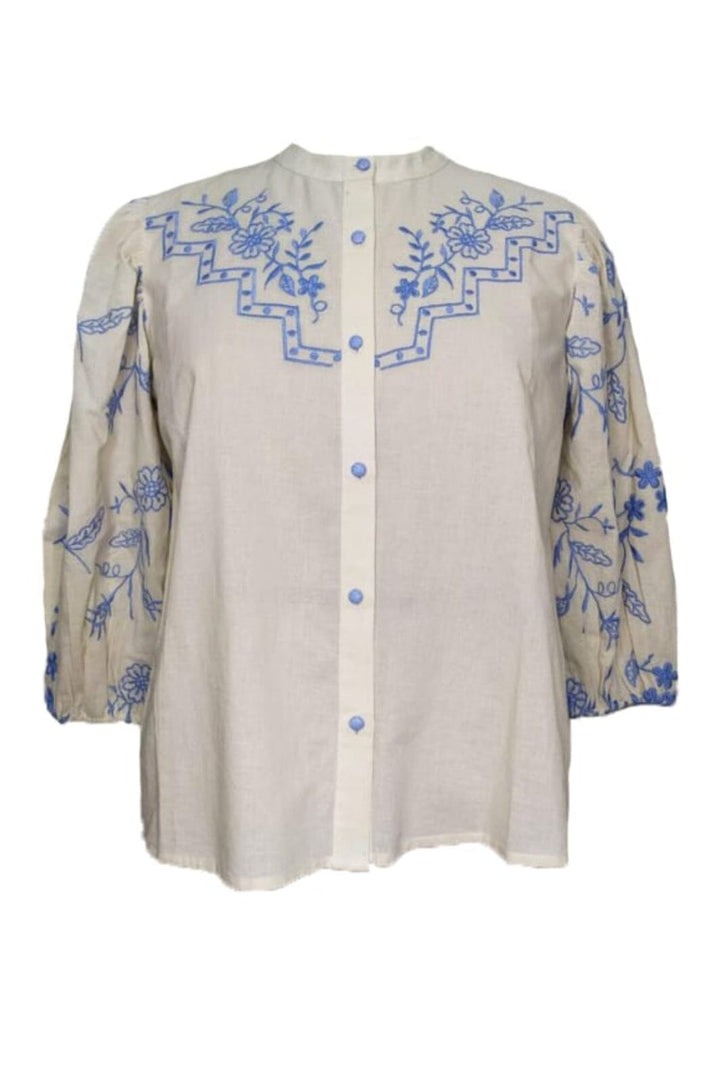 Forudbestilling - Black Colour - Bcfiona Blouse - Natural/Blue (Marts) Skjorter 