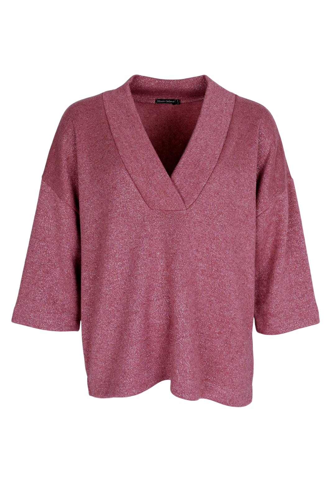 Forudbestilling - Black Colour - Bckris Deep V-Neck Sweat (Limited) - Berry Pink Bluser 