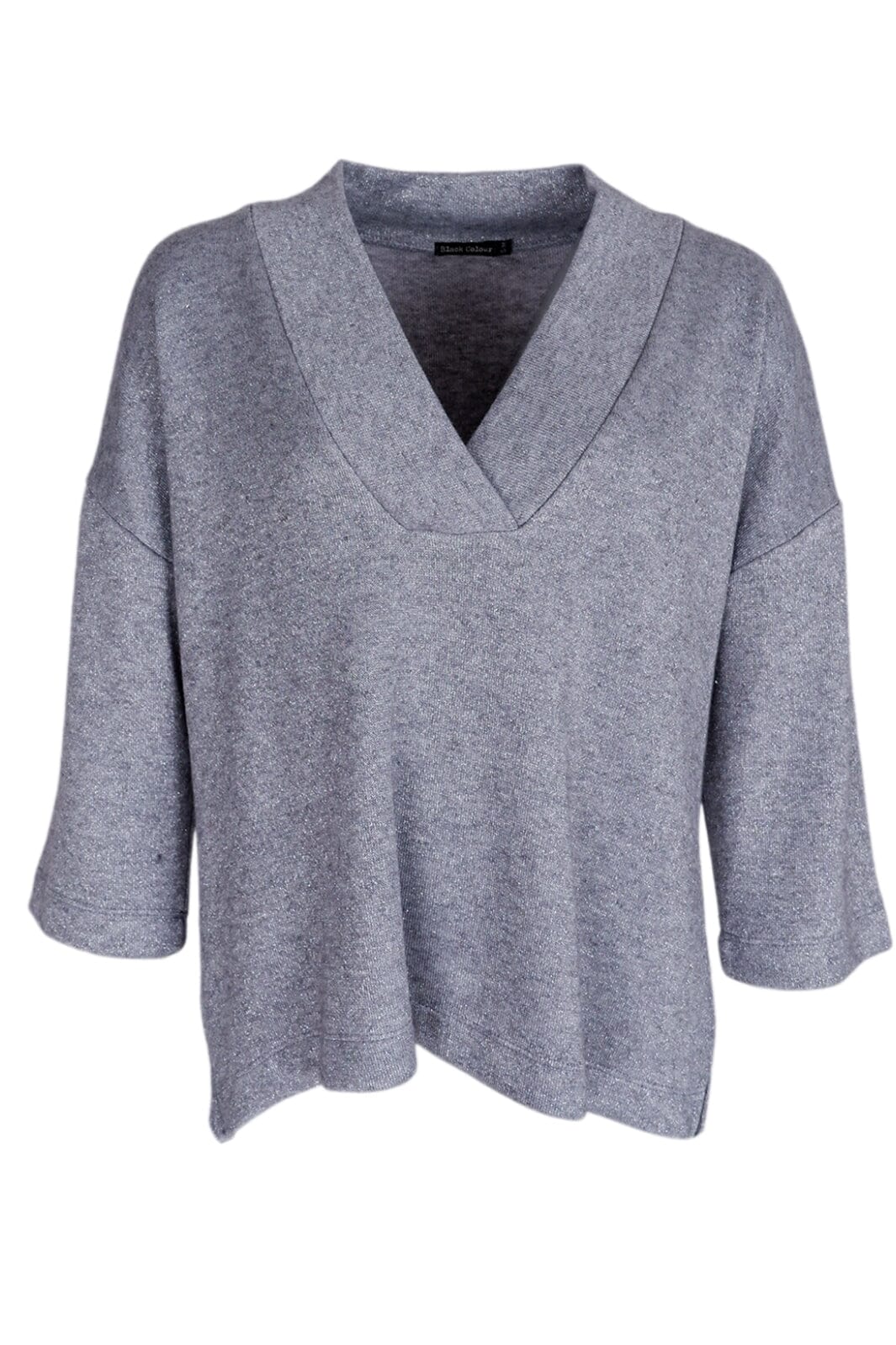 Forudbestilling - Black Colour - Bckris Deep V-Neck Sweat (Limited) - Grey Bluser 