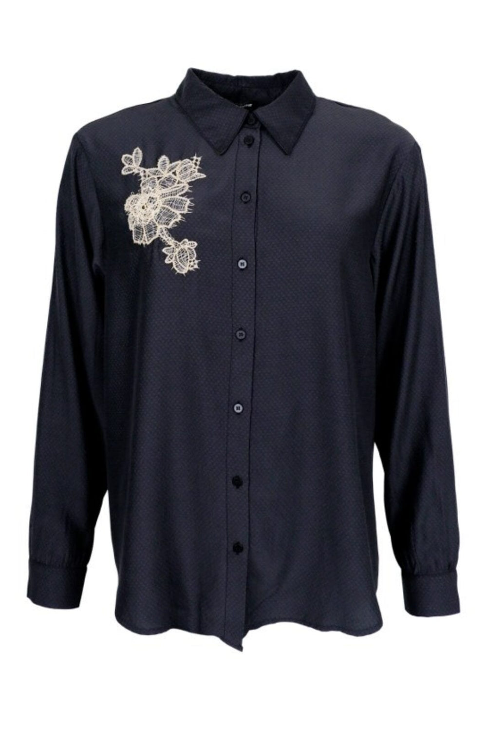 Forudbestilling - Black Colour - Bcliane Blouse W/ Lace Patch - Black Skjorter 