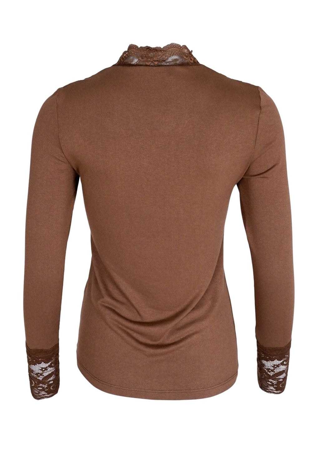Forudbestilling - Black Colour - Bcloa Ls Lace Blouse - Coffee Bluser 