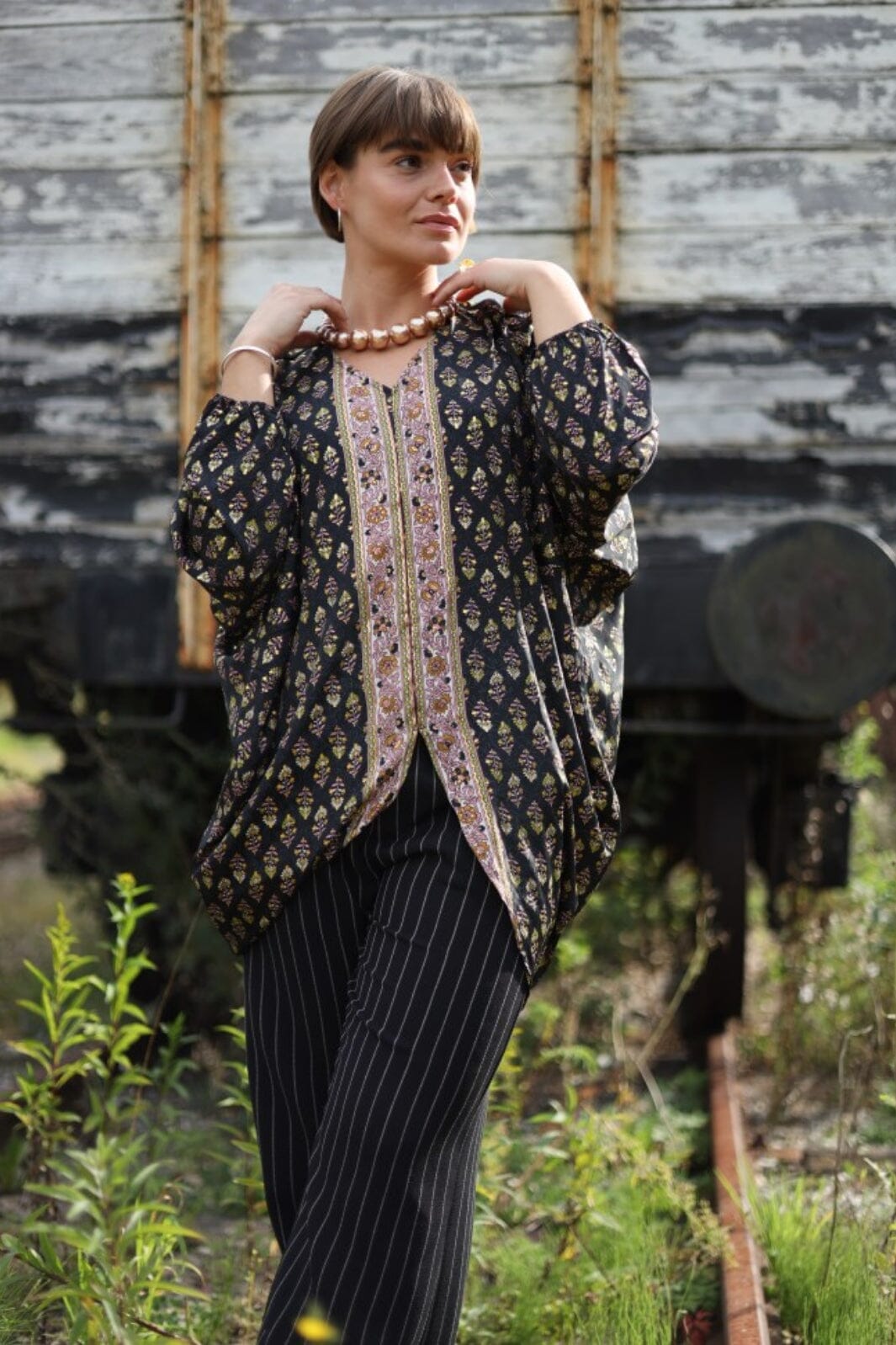 Forudbestilling - Black Colour - Bcluna Bat Tunic - Black Pine Bluser 
