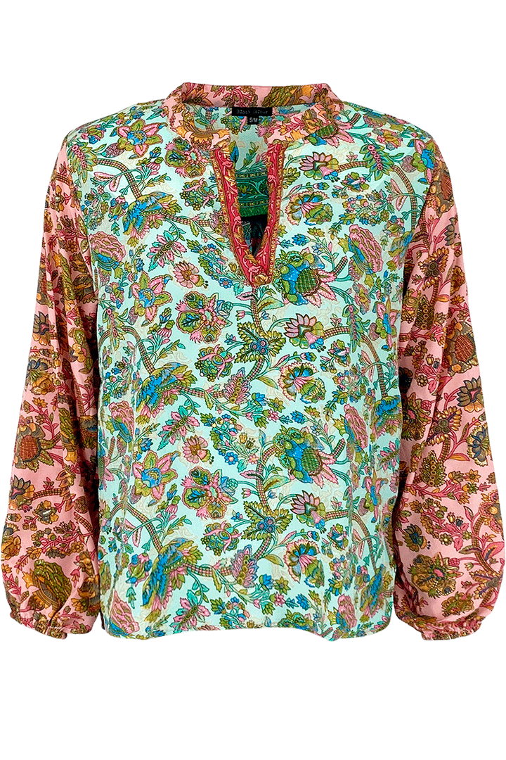 Forudbestilling - Black Colour - BcLuna Kaftan Blouse - Calypso Mix (Maj) Bluser 