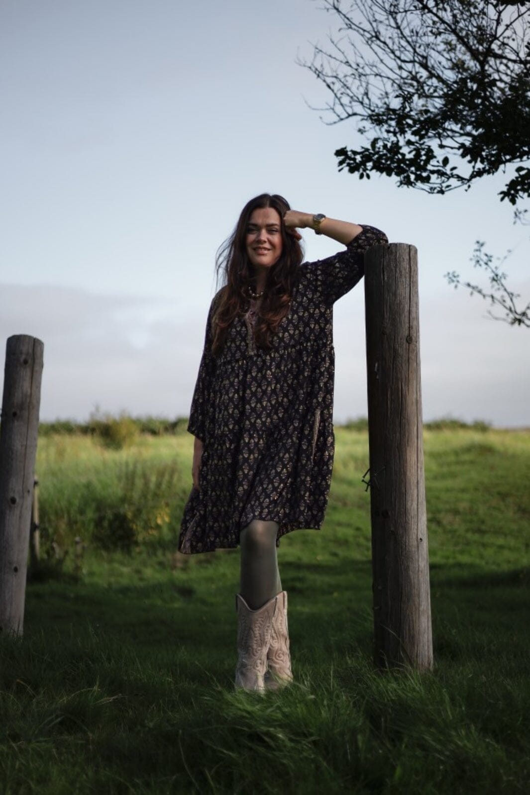 Forudbestilling - Black Colour - Bcluna Short Boho Dress - Black Pine Kjoler 