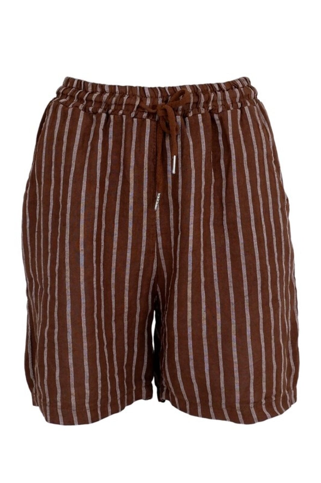 Forudbestilling - Black Colour - Bcmelina Linen Shorts - Nougat Stripe - (Marts) Shorts 