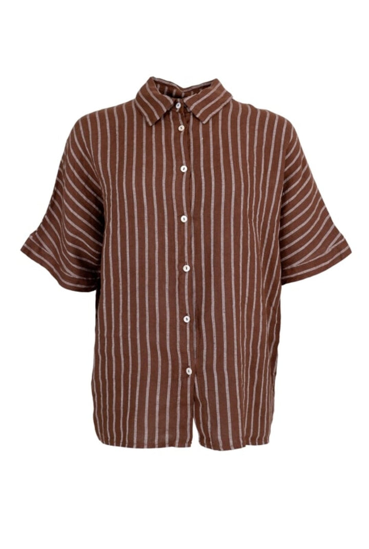 Forudbestilling - Black Colour - Bcmelina Wing Shirt - Nougat Stripe - (April) Skjorter 