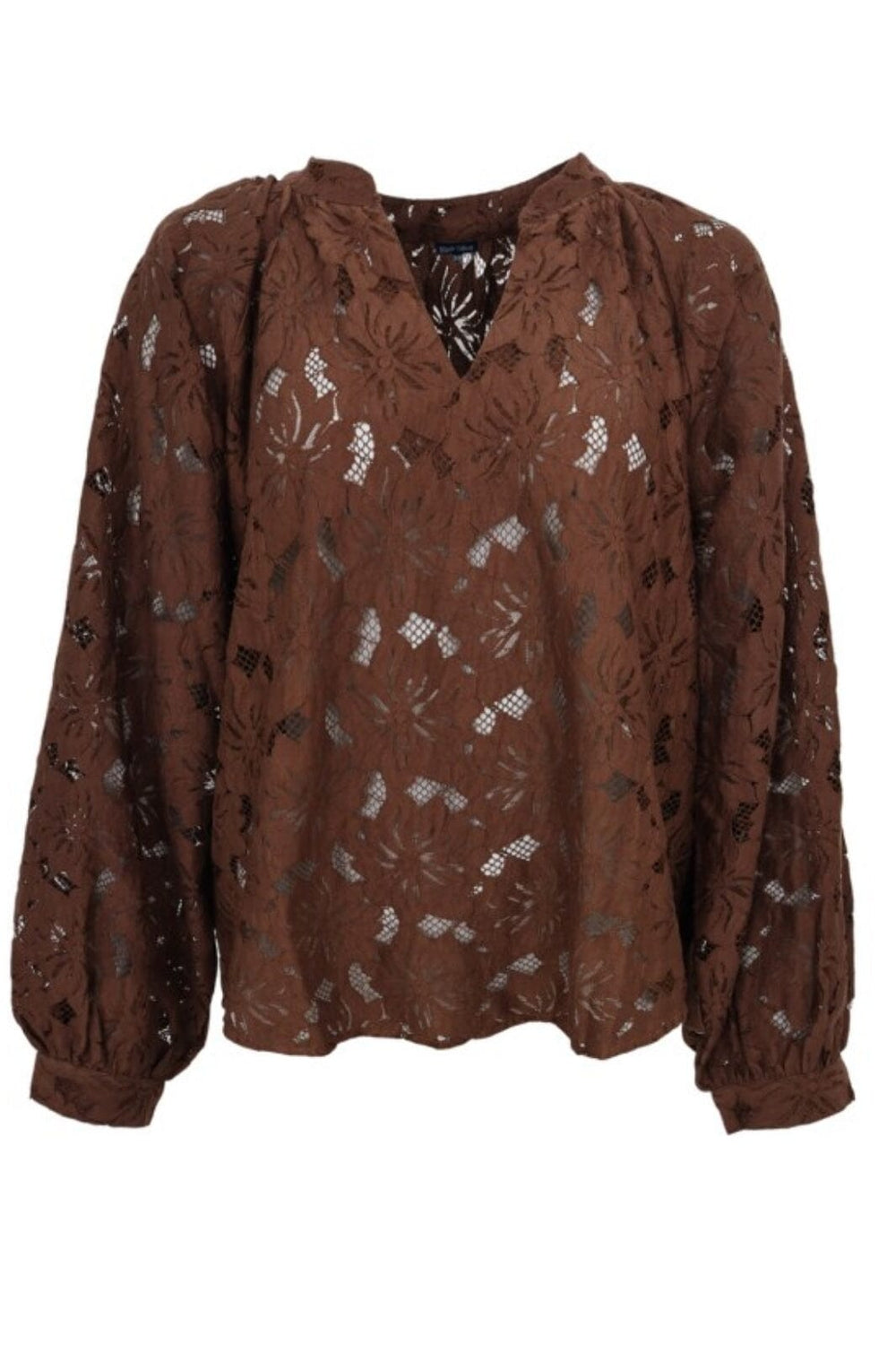 Forudbestilling - Black Colour - Bcnelly Flower Blouse - Coffee Bluser 