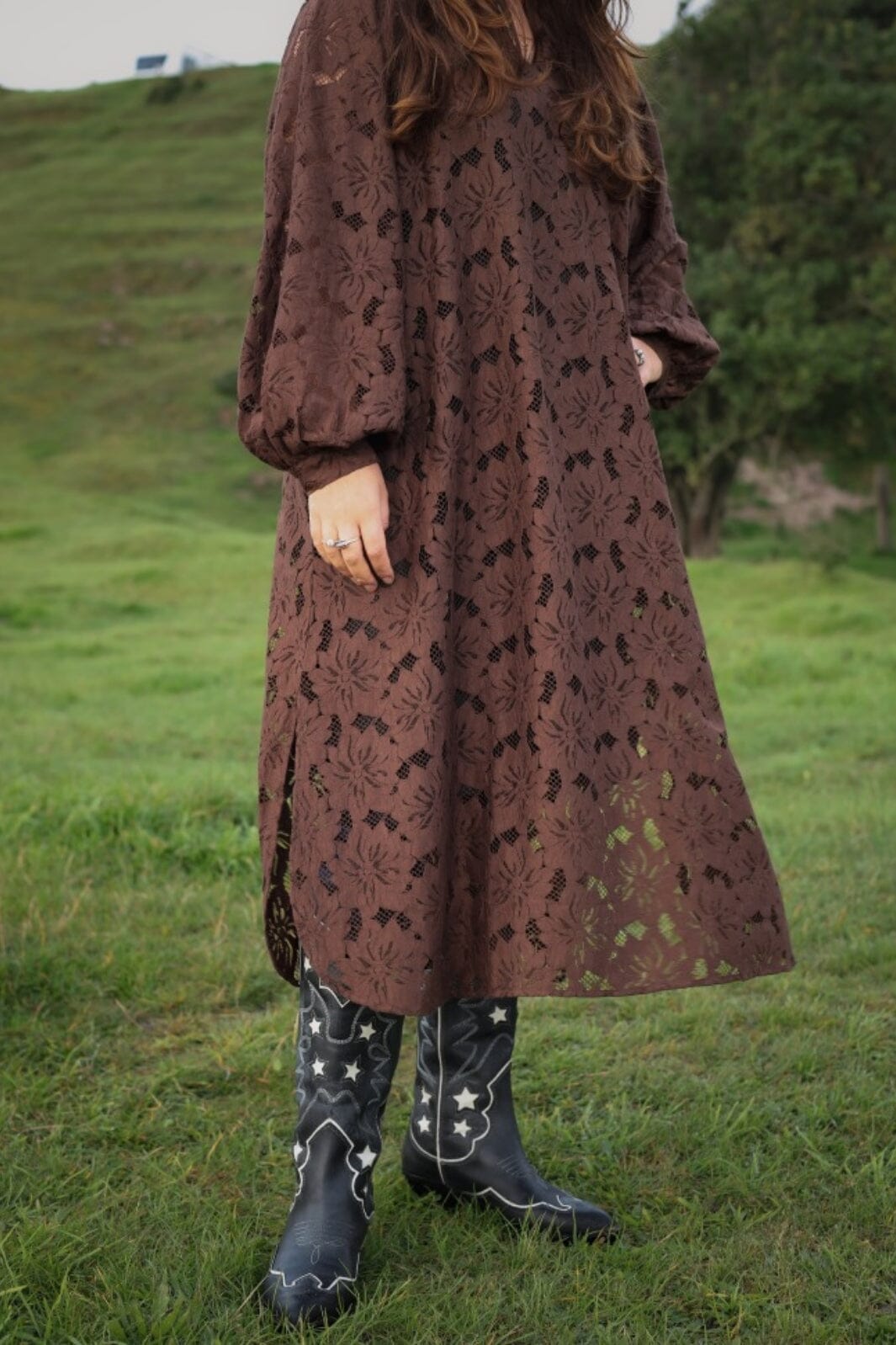 Forudbestilling - Black Colour - Bcnelly Flower Dress - Coffee Kjoler 