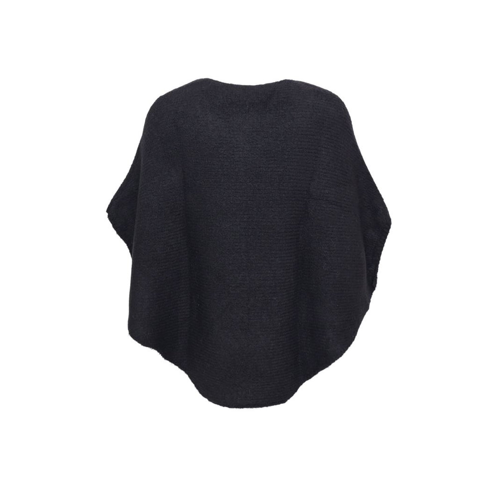 Black Colour - Bcpella Boucle Poncho - Black