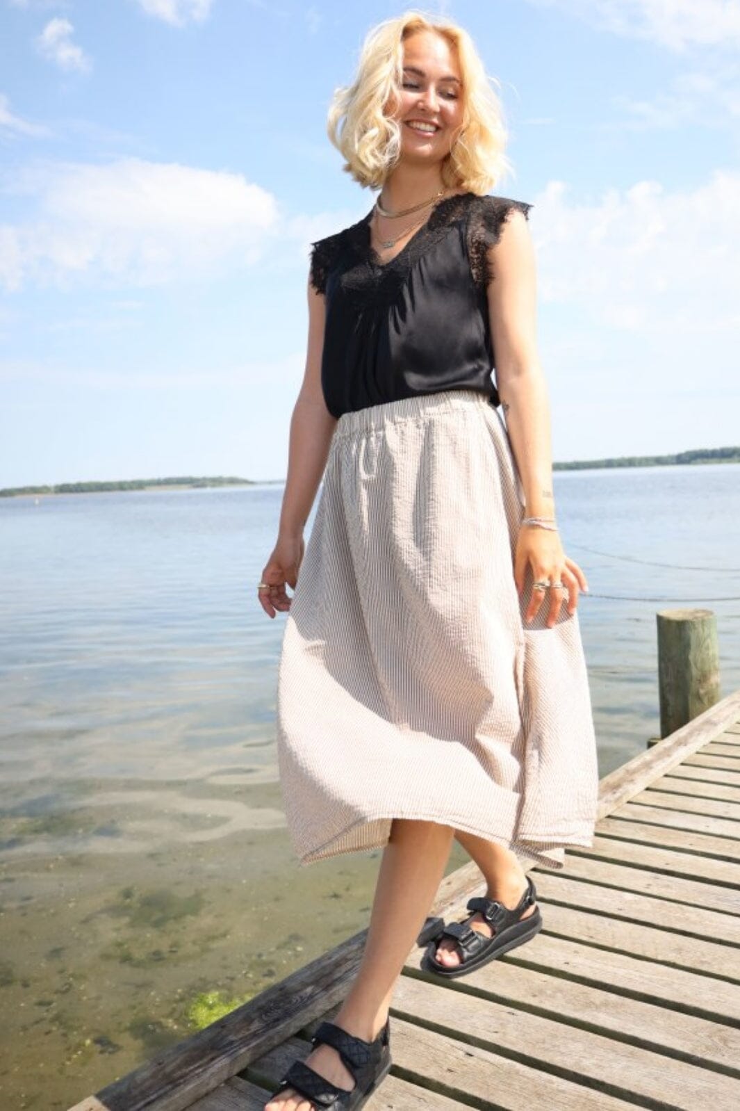 Forudbestilling - Black Colour - Bctammie Skirt - Sand Nederdele 