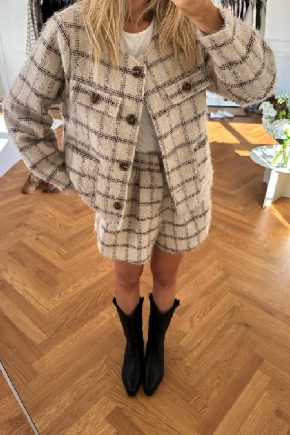 Forudbestilling - BYIC - Ellinor Jacket - Beige Brown Checks Jakker 