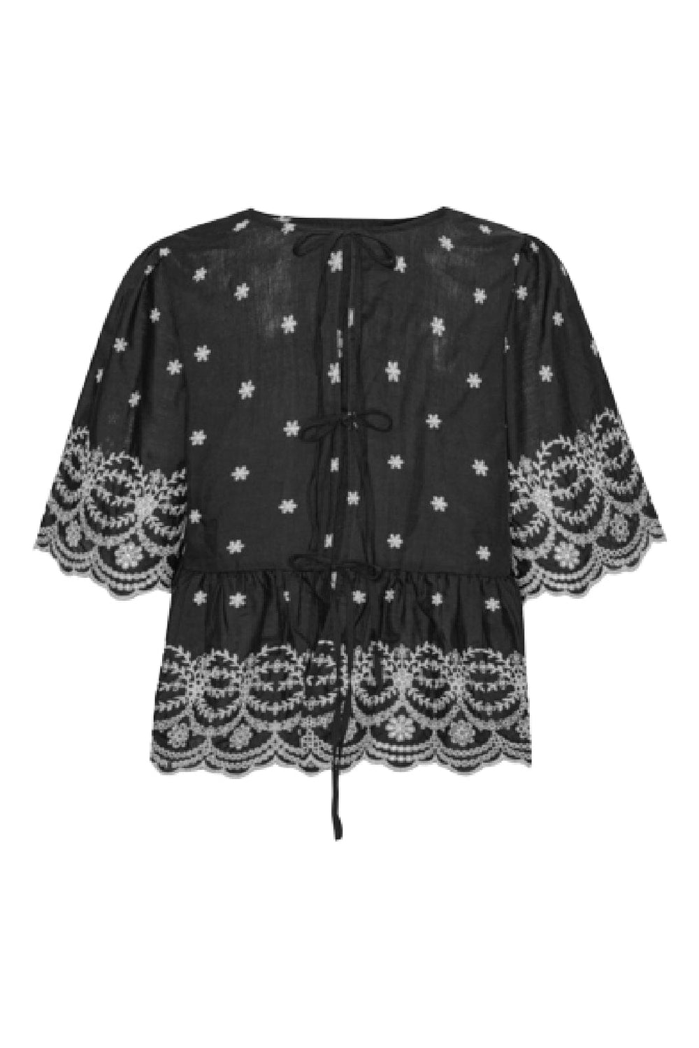 Forudbestilling - BYIC - Lula Top - bwe Black White Embroidery Toppe 