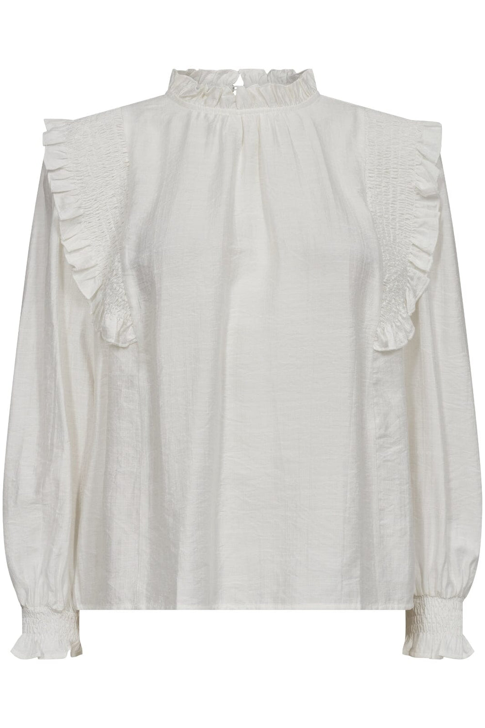 Forudbestilling - Co´couture - Anguscc Smock Frill Blouse 35391 - 635 Stone Bluser 