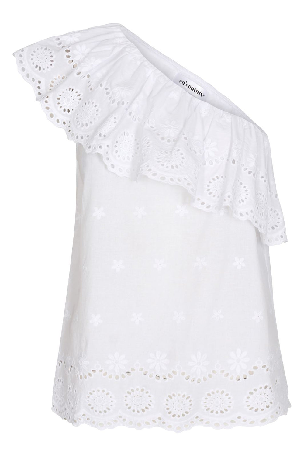 Forudbestilling - Co´couture - Annie Anglaise Asym Top - White - (April) Toppe 