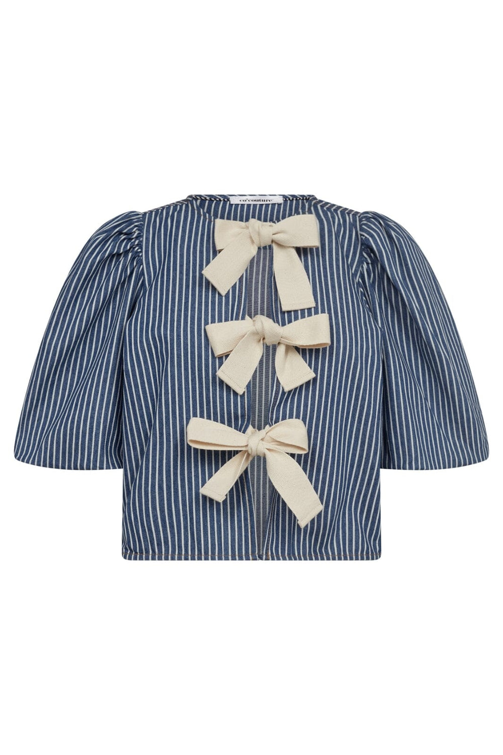 Forudbestilling - Co´couture - Billycc Milkboy Bow Blouse 35367 - 552 Denim Blue Bluser 