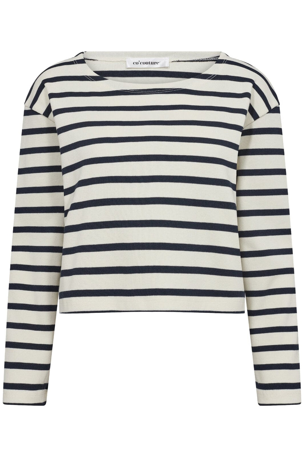 Forudbestilling - Co´couture - Classiccc Stripe Crop Sweat 37016 - 11 Off White Bluser 