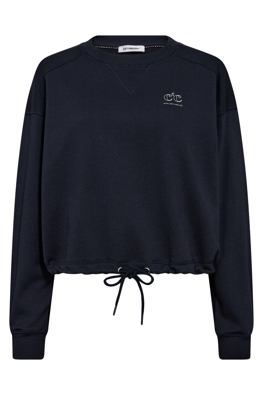 Forudbestilling - Co´couture - Cleancc Crop Tie Sweat 37018 - 120 Navy Sweatshirt 