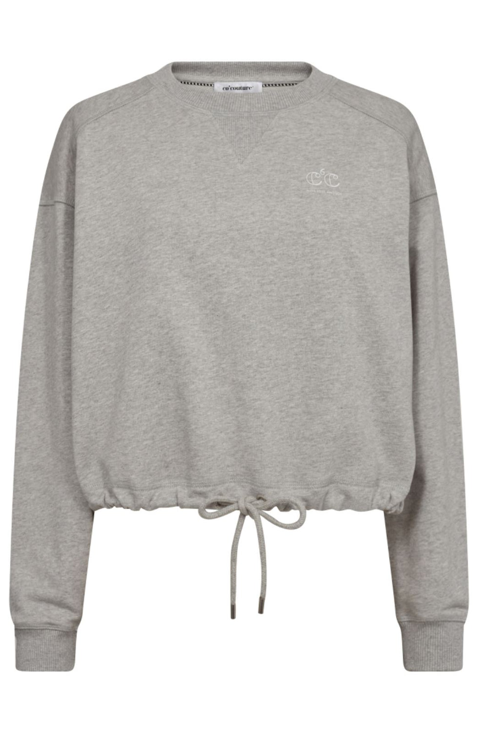 Forudbestilling - Co´couture - Cleancc Crop Tie Sweat - 57 Grey Melange Sweatshirt 