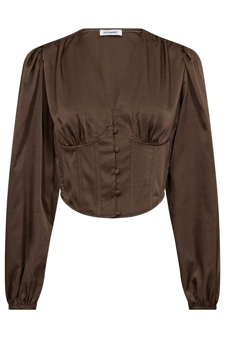 Forudbestilling - Co´couture - Corycc Corsage Shirt - 4292 Mud Brown Bluser 