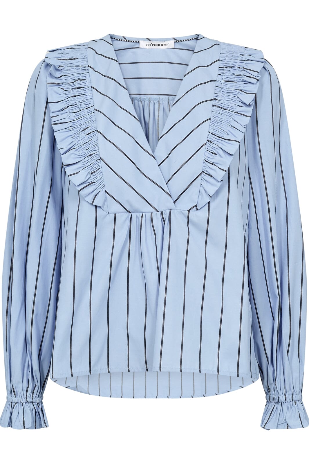 Forudbestilling - Co´couture - Ivanacc Smock Frill Blouse 35396 - 23 Pale Blue Bluser 