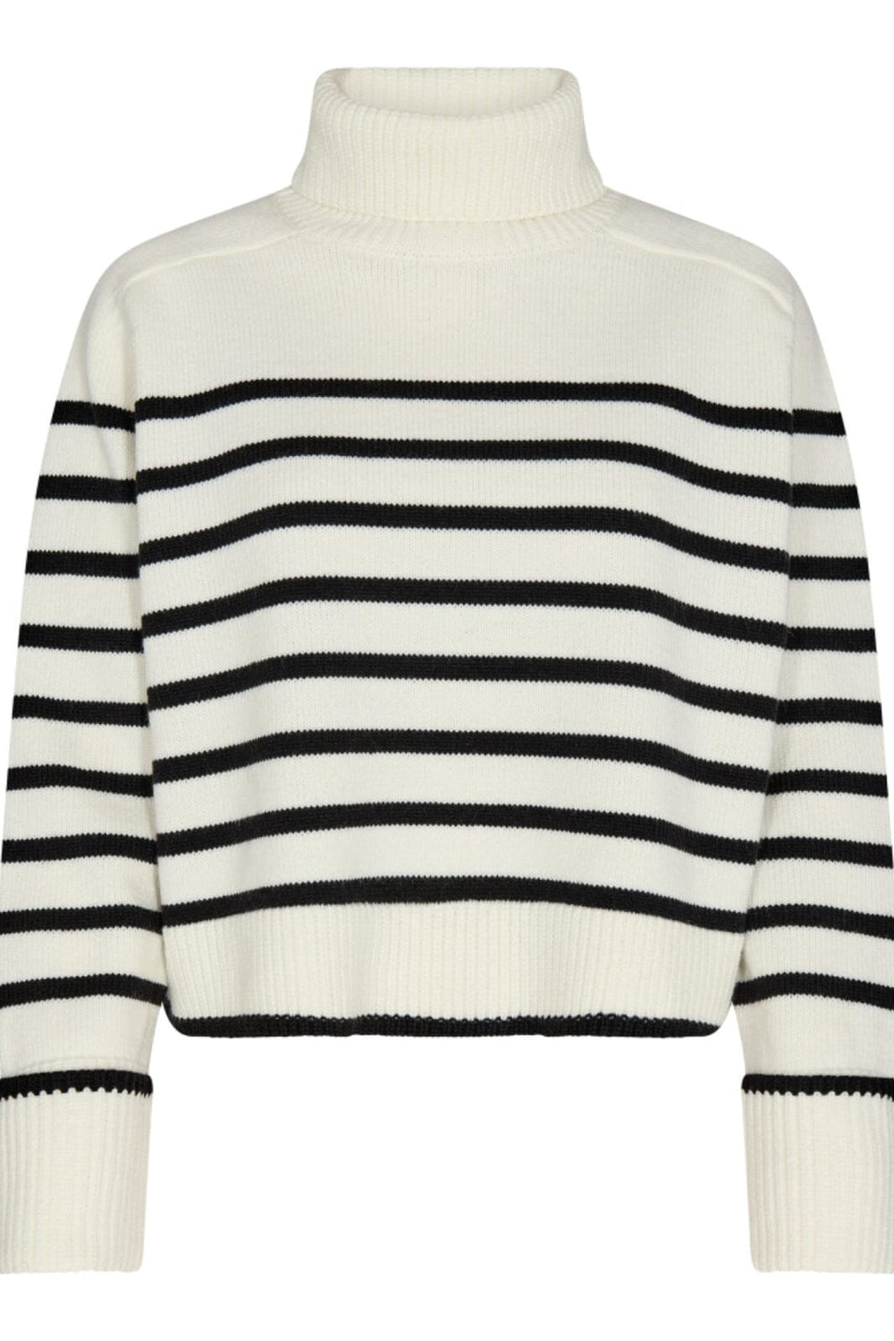 Forudbestilling - Co´couture - Merocc Crop Stripe Knit - 11 Off White Strikbluser 