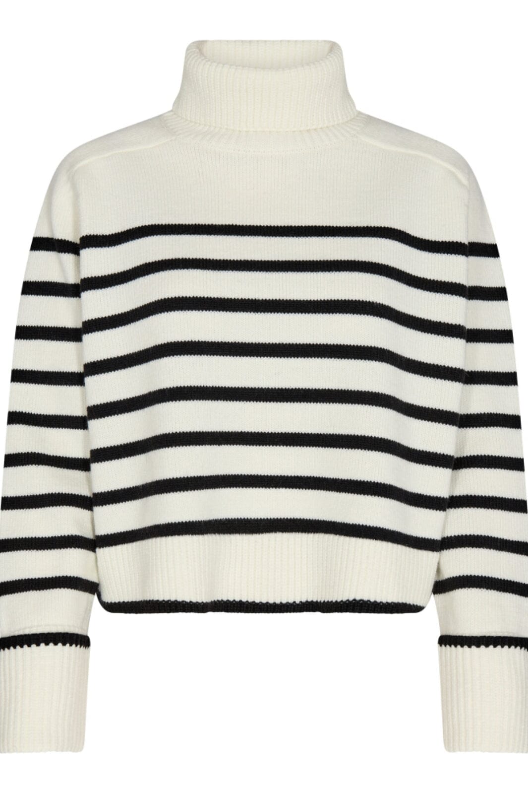 Forudbestilling - Co´couture - Merocc Crop Stripe Knit - 11 Off White Strikbluser 