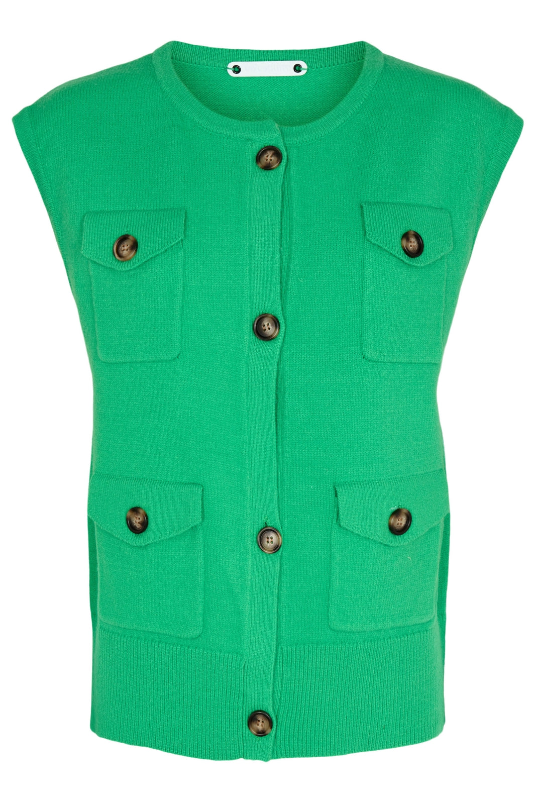 Forudbestilling - Co´couture - Row Pocket Knit Vest - Green (November) Veste 