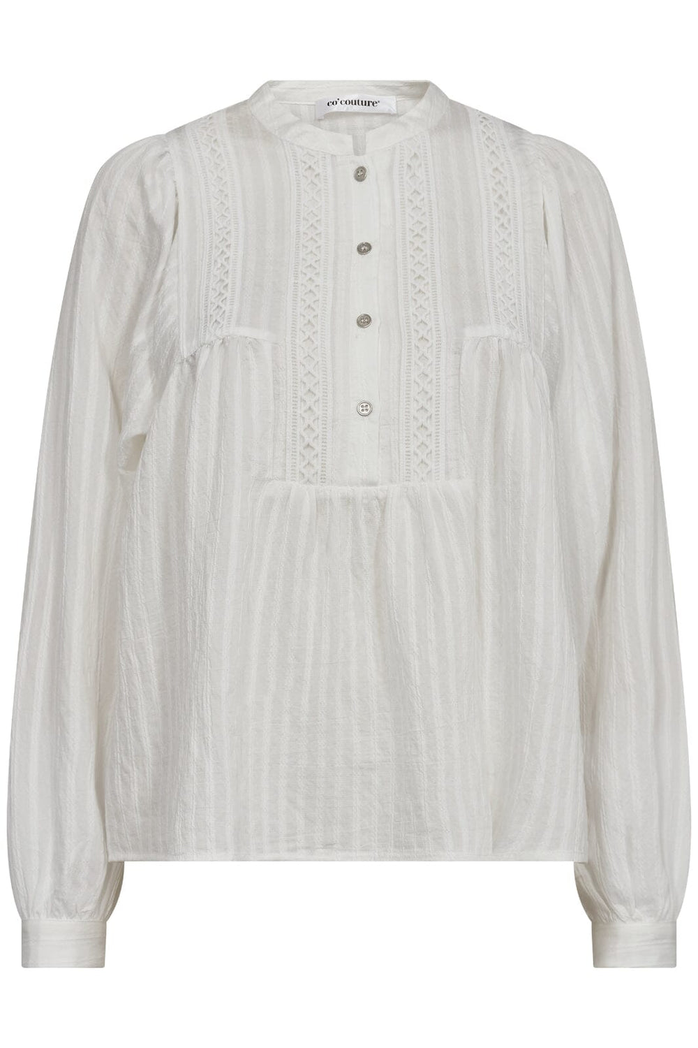 Forudbestilling - Co´couture - Selmacc Placket Blouse 35393 - 4000 White Bluser 