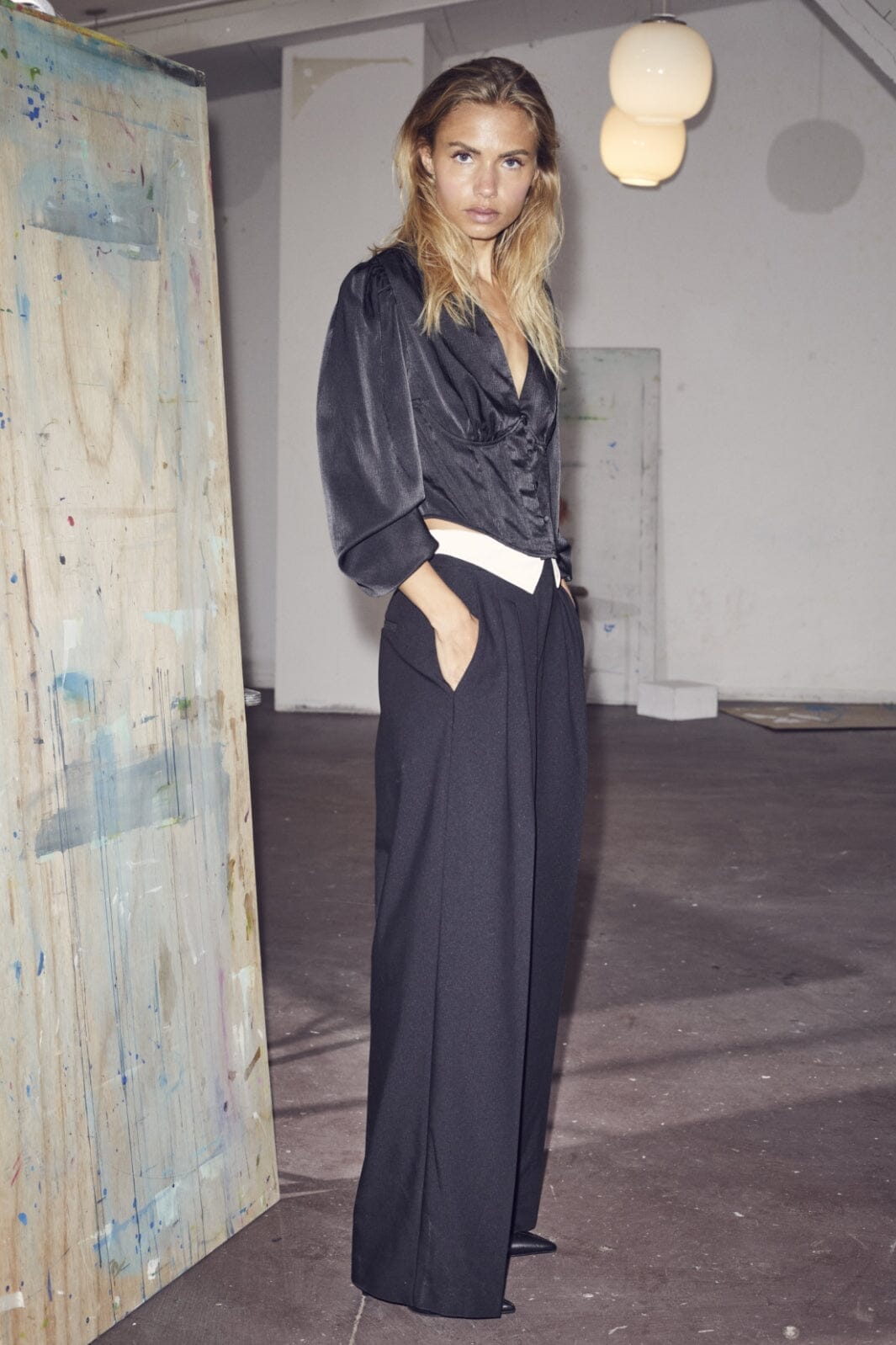 Forudbestilling - Co´couture - Taracc Flip Waist Pant - 96 Black Bukser 