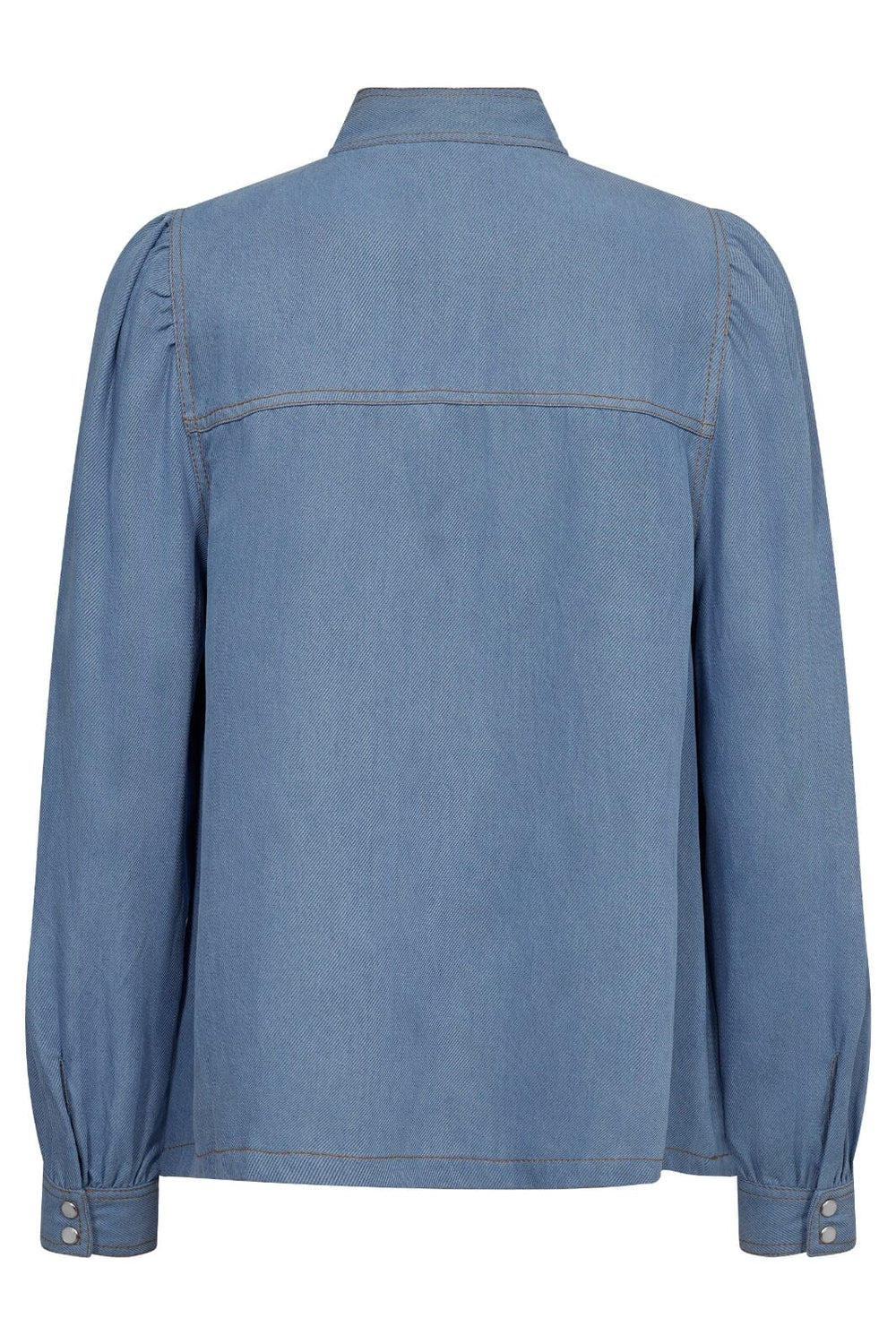 Forudbestilling - Co´couture - Tituscc Denim Blow Blouse 35399 - 552 Denim Blue Bluser 