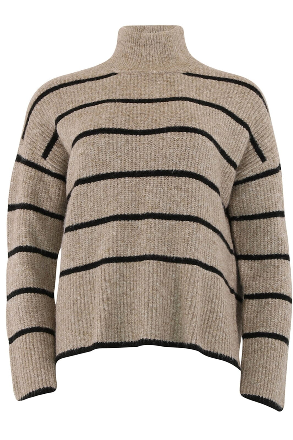 Forudbestilling - Continue - Carolina - Sand With Black Stripe Strikbluser 