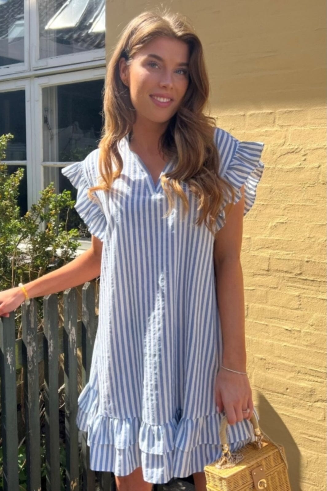 Forudbestilling - Continue - Lee Stripe Dress - 026 Blue/White Kjoler 