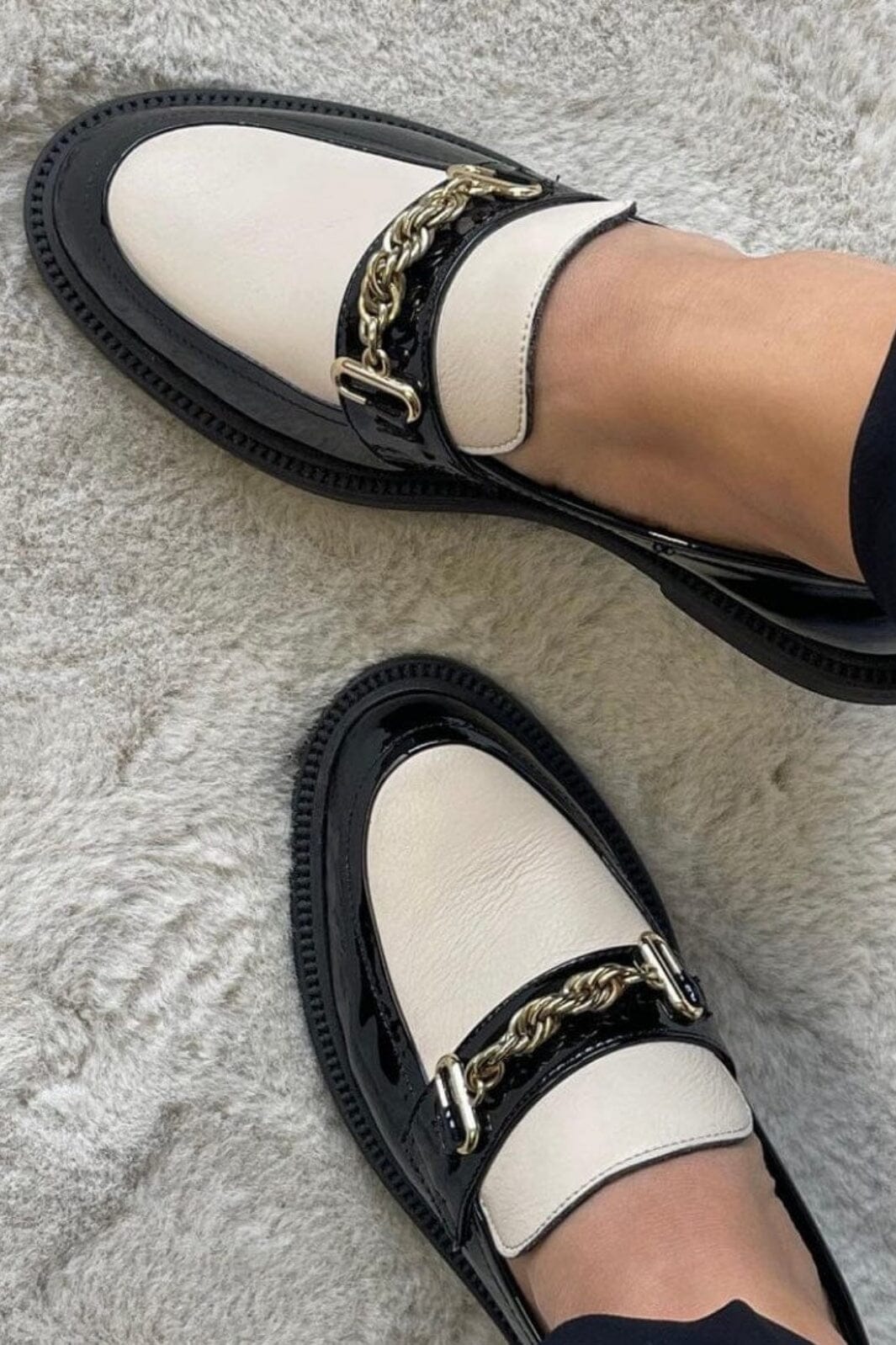 Forudbestilling - Copenhagen Shoes by Josefine Valentin - My Life - 00082 Bone (Beige)/Black (Februar/Marts) Sko 