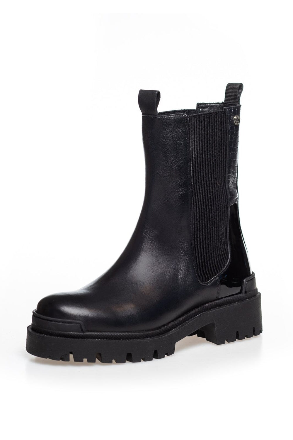 Forudbestilling - Copenhagen Shoes - Day Dreaming - 1207 Black W/Patent Heel Støvler 
