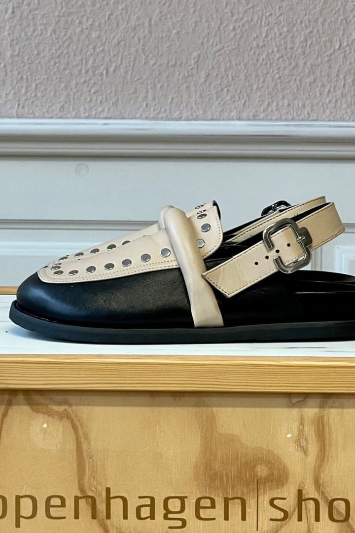 Forudbestilling - Copenhagen Shoes - Milla Shoes Leather Multi - 0002 Black/Beige (Start Maj) Loafers 