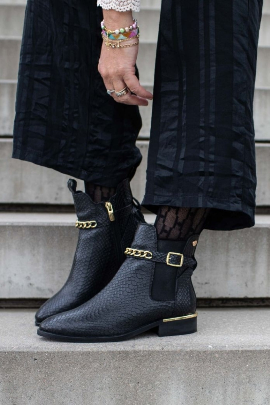 Forudbestilling - Copenhagen Shoes - My Own Paradise - 008 Black Snake (Oktober) Støvletter 