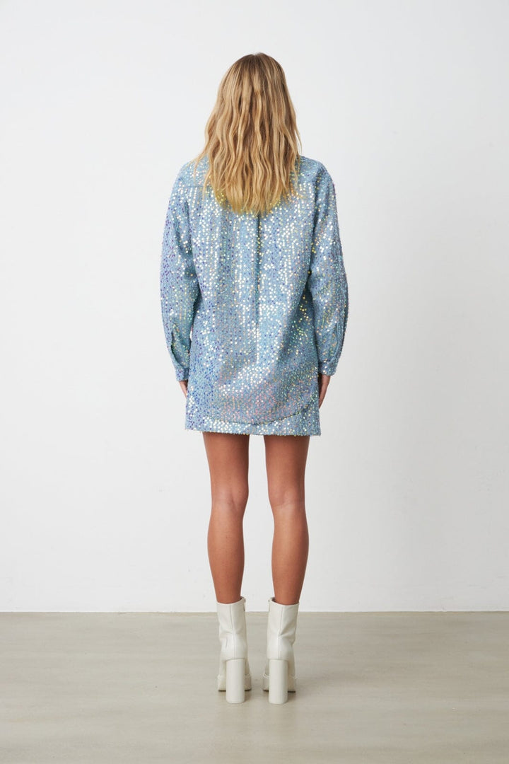 Forudbestilling - Cras - Northcras Shirt - Blue Glitter Skjorter 