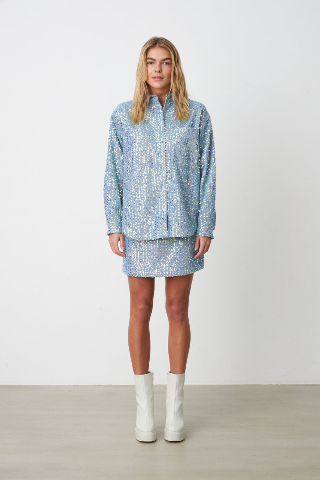 Forudbestilling - Cras - Northcras Shirt - Blue Glitter Skjorter 