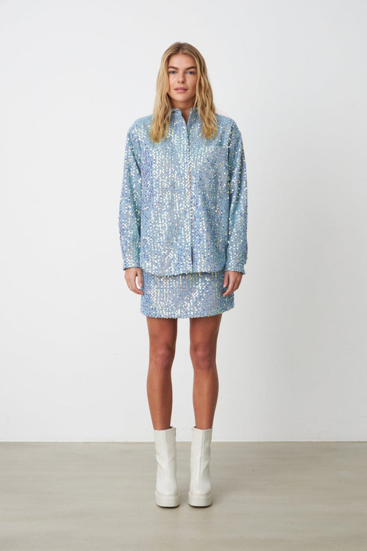 Forudbestilling - Cras - Northcras Shirt - Blue Glitter Skjorter 