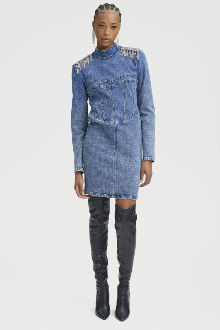 Forudbestilling - Gestuz - FrillyGZ short dress - Mid blue washed Kjoler 