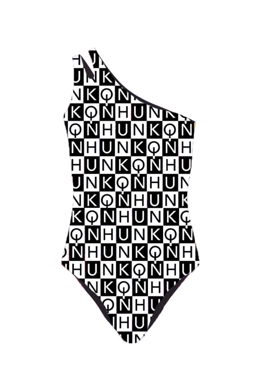 Forudbestilling - Hunkøn - Betty One-shoulder Swimsuit - Checkmate Art Print (Jan/Feb) Badedragter 