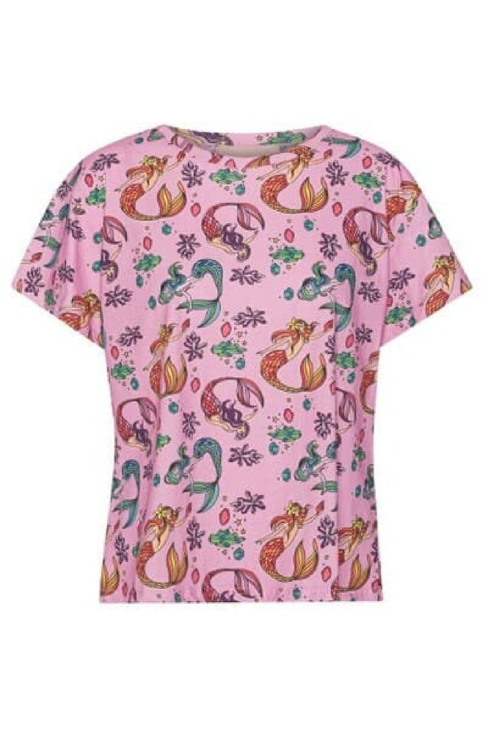 Forudbestilling- Hunkøn - Cille T-Shirt - Pink Mermaid Art Print - (Maj/Juni) T-shirts 