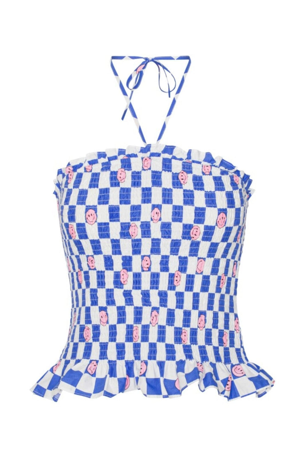 Forudbestilling - Hunkøn - Smiley Smock Top - Blue - (Maj/Juni) Toppe 