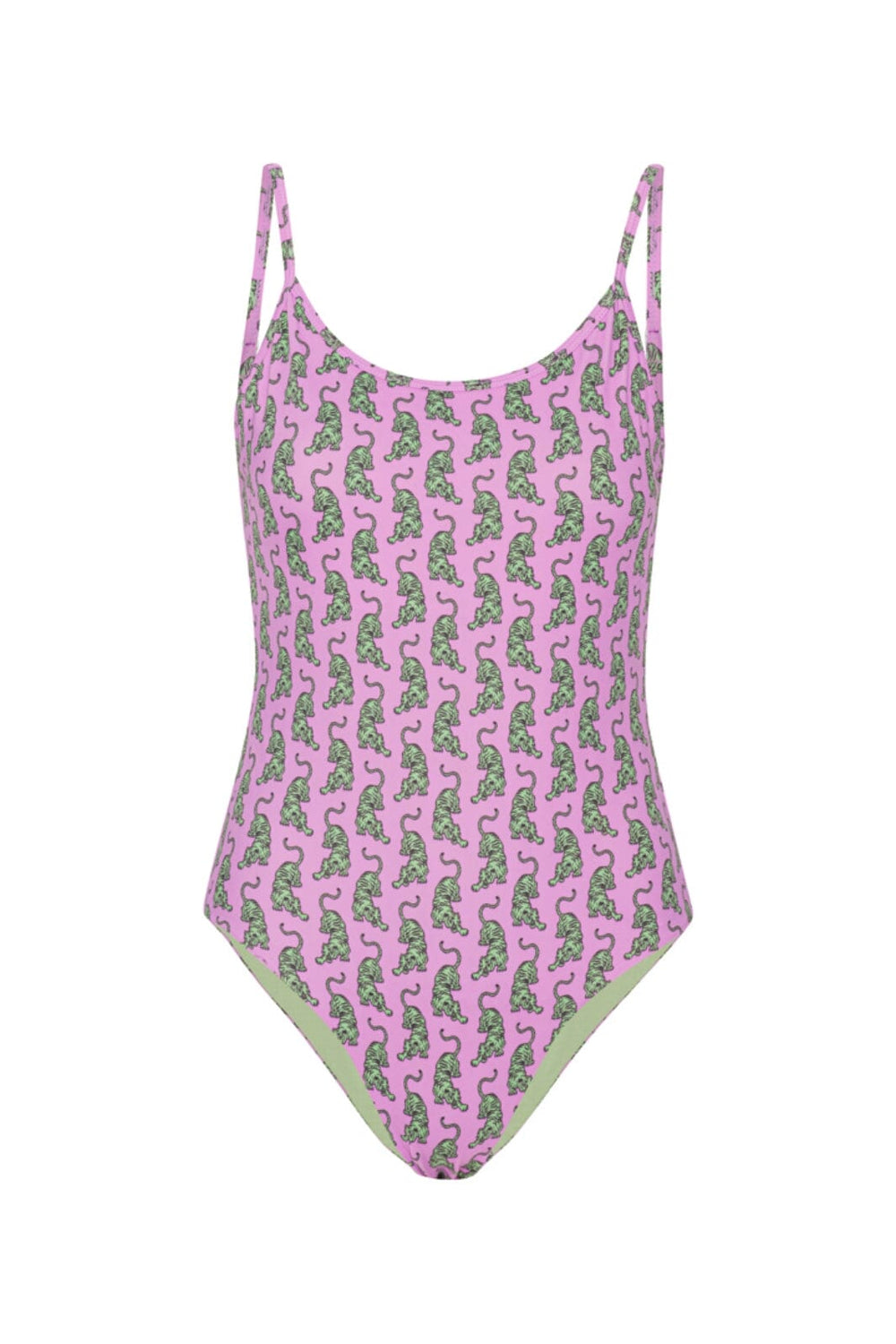 Forudbestilling - Hunkøn - Wilma Swimsuit - Pink Sneaking Tiger Art Print (Jan/Feb) 