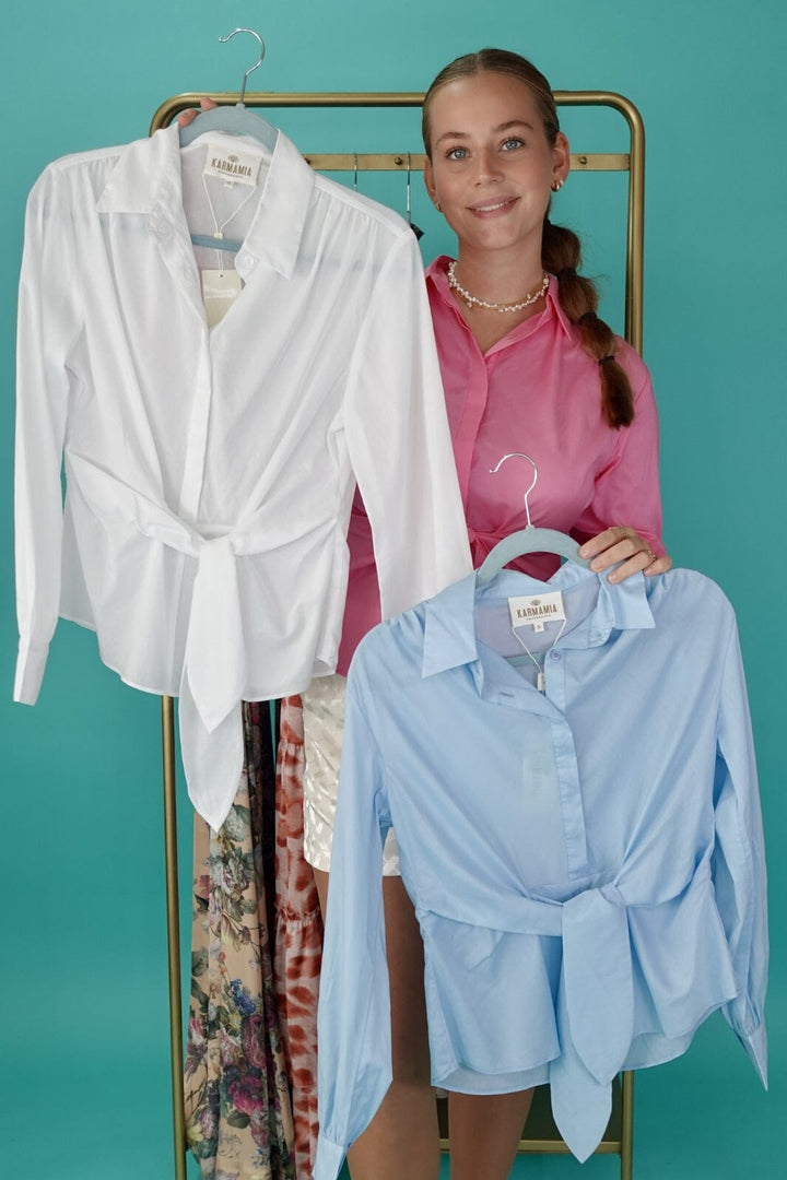 Forudbestilling - Karmamia - Lee Shirt - White Poplin (Maj/Juni) Skjorter 